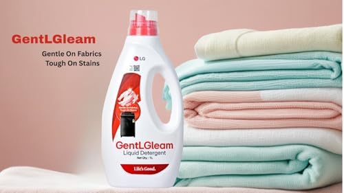 LG GentLGleam Liquid Detergent For Top Load Washing Machines Gentle On Fabrics, Tough On Stains (Part Code CLS31460004)